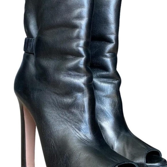 - Prada peep toe platform high heeled ankle booties size 10 - Picture 7 of 11